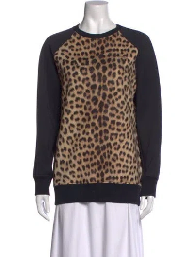 Pre-owned Just Cavalli Animal Print Crew Neck Sweatshirt In Multicolor