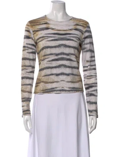 Pre-owned Just Cavalli Animal Print Crew Neck T-shirt In Neutral