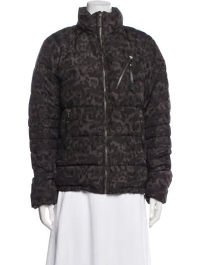 Pre-owned Just Cavalli Animal Print Down Coat In Brown