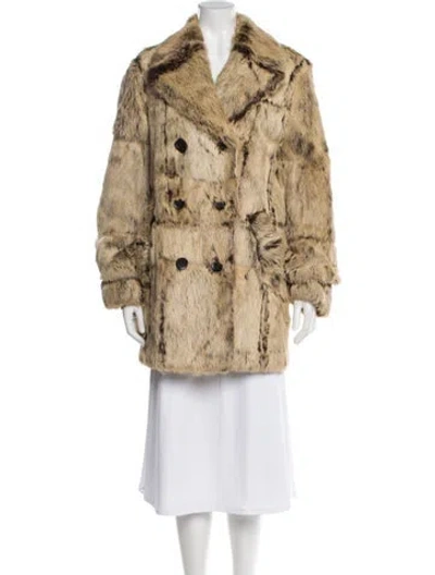 Pre-owned Just Cavalli Animal Print Fur Coat In Neutral