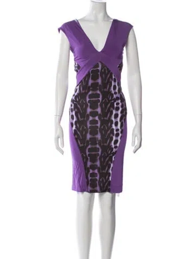 Pre-owned Just Cavalli Animal Print Knee-length Dress In Multi