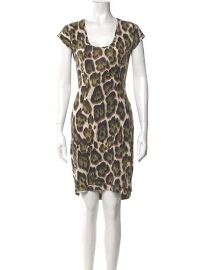 Pre-owned Just Cavalli Animal Print Knee-length Dress In Neutral
