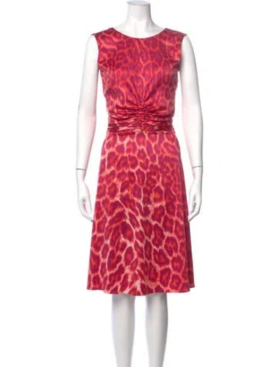 Pre-owned Just Cavalli Animal Print Knee-length Dress In Pink