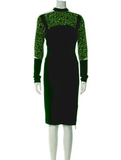 Pre-owned Just Cavalli Animal Print Knee-length Dress W/ Tags In Green