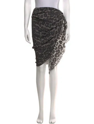 Pre-owned Just Cavalli Animal Print Knee-length Skirt In Gray