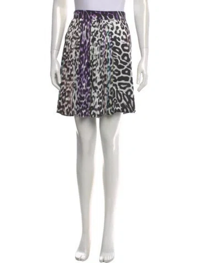 Pre-owned Just Cavalli Animal Print Knee-length Skirt W/ Tags In Multi