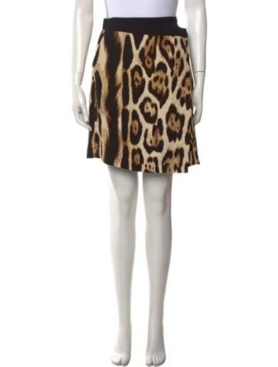 Pre-owned Just Cavalli Animal Print Knee-length Skirt In Yellow