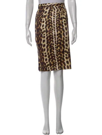 Pre-owned Just Cavalli Animal Print Knee-length Skirt In Yellow