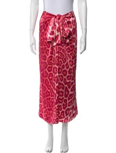 Pre-owned Just Cavalli Animal Print Long Skirt In Pink