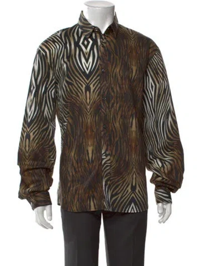 Pre-owned Just Cavalli Animal Print Long Sleeve Shirt In Multicolor