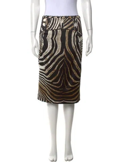Pre-owned Just Cavalli Animal Print Midi Length Skirt In Multi