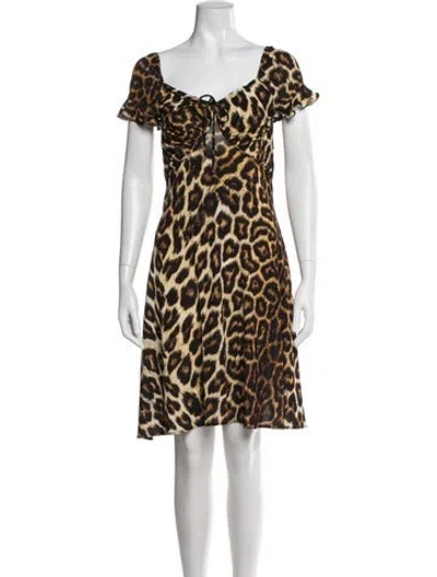 Pre-owned Just Cavalli Animal Print Mini Dress In Black