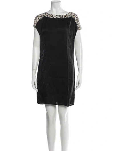 Pre-owned Just Cavalli Animal Print Mini Dress In Black
