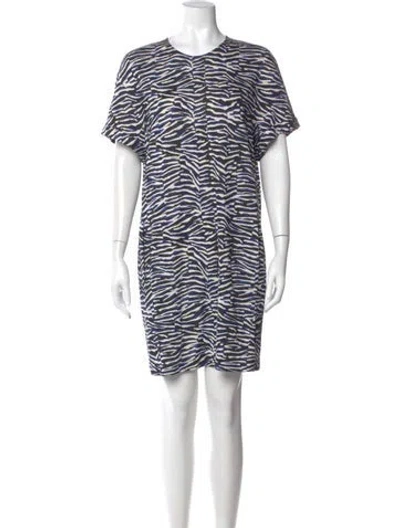 Pre-owned Just Cavalli Animal Print Mini Dress In Blue