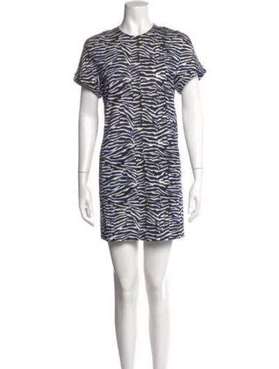Pre-owned Just Cavalli Animal Print Mini Dress In Blue