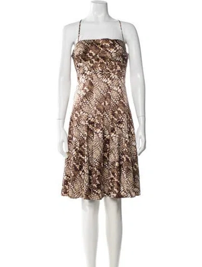Pre-owned Just Cavalli Animal Print Mini Dress In Brown