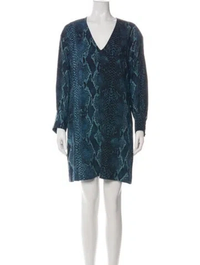 Pre-owned Just Cavalli Animal Print Mini Dress In Green