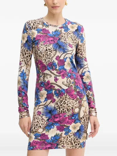 Just Cavalli Animal-print Mini Dress In Multi