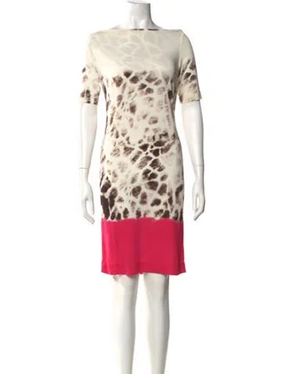Pre-owned Just Cavalli Animal Print Mini Dress In Neutral