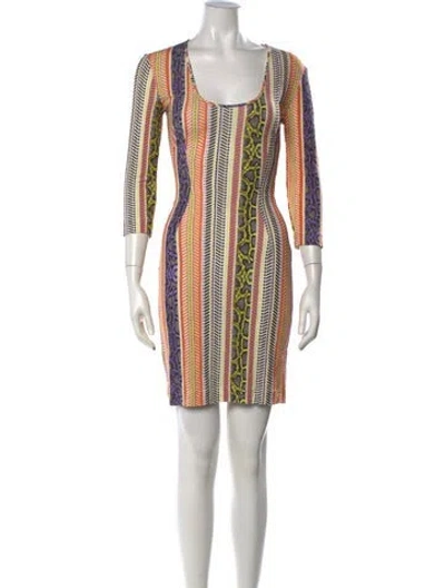 Pre-owned Just Cavalli Animal Print Mini Dress In Neutrals