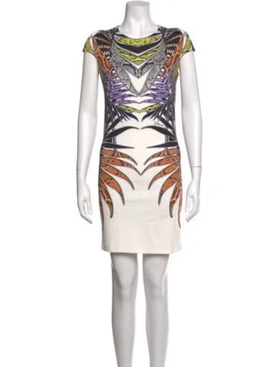 Pre-owned Just Cavalli Animal Print Mini Dress In Neutrals