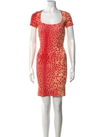 Pre-owned Just Cavalli Animal Print Mini Dress In Red