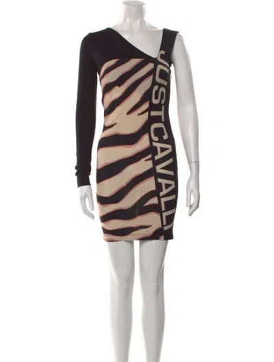 Pre-owned Just Cavalli Animal Print Mini Dress W/ Tags