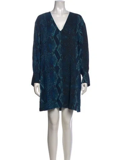Pre-owned Just Cavalli Animal Print Mini Dress W/ Tags In Blue