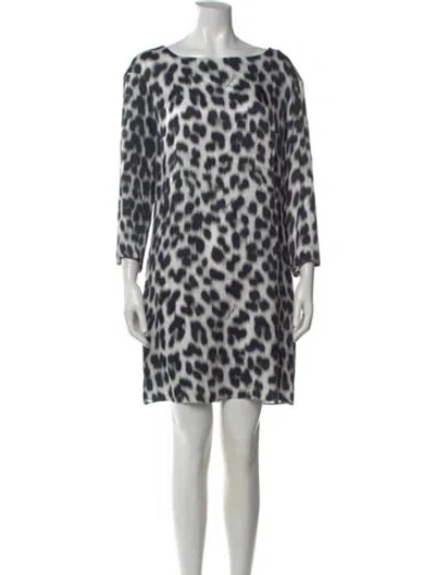 Pre-owned Just Cavalli Animal Print Mini Dress In White