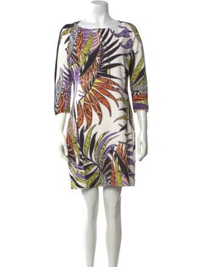 Pre-owned Just Cavalli Animal Print Mini Dress In White