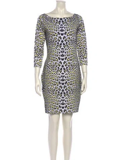 Pre-owned Just Cavalli Animal Print Mini Dress In Yellow