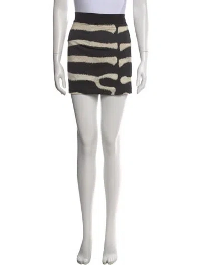Pre-owned Just Cavalli Animal Print Mini Skirt In Black