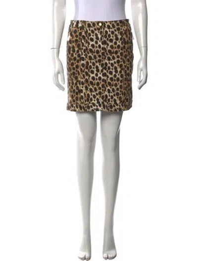 Pre-owned Just Cavalli Animal Print Mini Skirt In Neutral