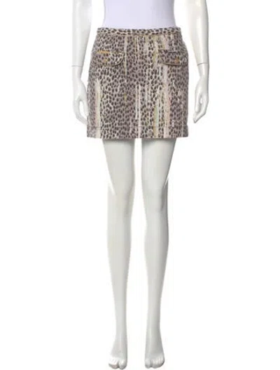 Pre-owned Just Cavalli Animal Print Mini Skirt In Purple
