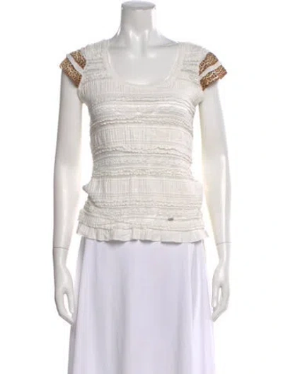 Pre-owned Just Cavalli Animal Print Scoop Neck Top In Neutral