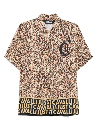 Just Cavalli Animal-print Shirt In 褐色