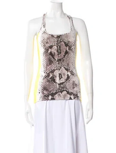 Pre-owned Just Cavalli Animal Print Square Neckline Top In Multi