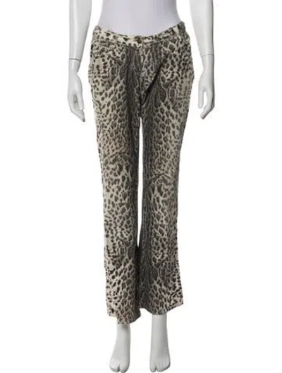 Pre-owned Just Cavalli Animal Print Straight Leg Pants In Neutrals