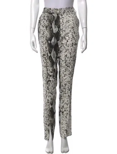 Pre-owned Just Cavalli Animal Print Straight Leg Pants W/ Tags In White