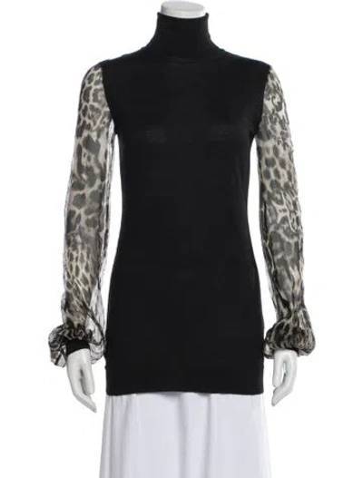 Pre-owned Just Cavalli Animal Print Turtleneck Top
