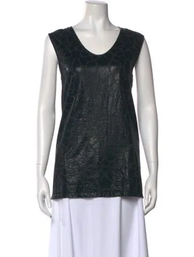 Pre-owned Just Cavalli Animal Print V-neck Top In Gray