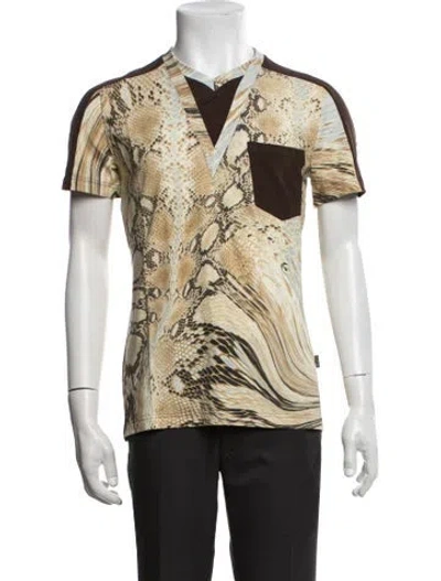 Pre-owned Just Cavalli Animal Print V-neck T-shirt In Multicolor