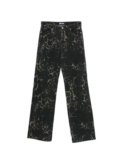 Just Cavalli Animal-print Jeans In Black