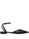 Just Cavalli Ankle-strap Pointed-toe Flats In Black