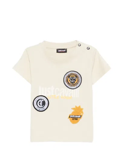 Just Cavalli Babies' Appliqué-detail T-shirt In Neutral