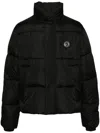Just Cavalli Appliqué-logo Padded Jacket In Black