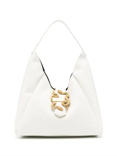 Just Cavalli Appliqué Tote Bag In White
