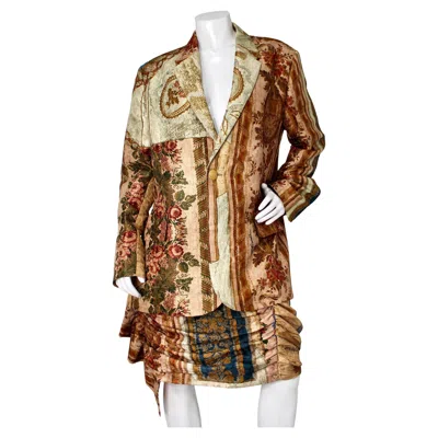 Pre-owned Just Cavalli Archive Print Gathered Mini Skirt In Brown