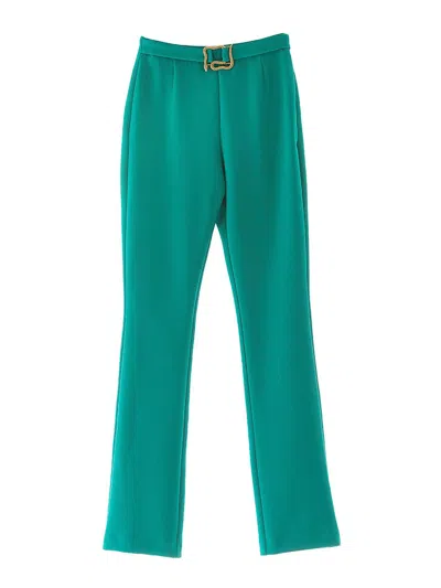 Just Cavalli Artiglio Cady Trousers In Green