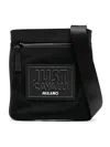 Just Cavalli Logo-patch Messenger Bag In Black
